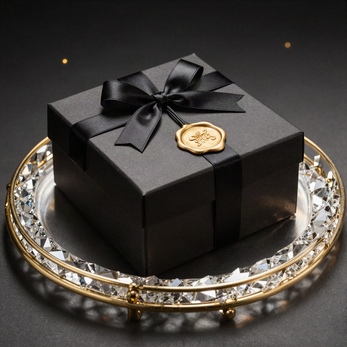Le Atelier Noir bundle in a black gift box with gold wax seal